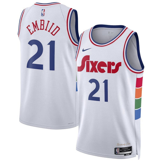 Philadelphia 76ers #21 Joel Embiid Unisex 202425 Swingman Player Jersey - City Edition - White