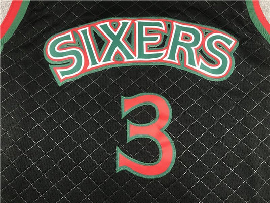 Philadelphia 76ers #3 Allen Iverson 76 3 Plaid Retro Black Style 1