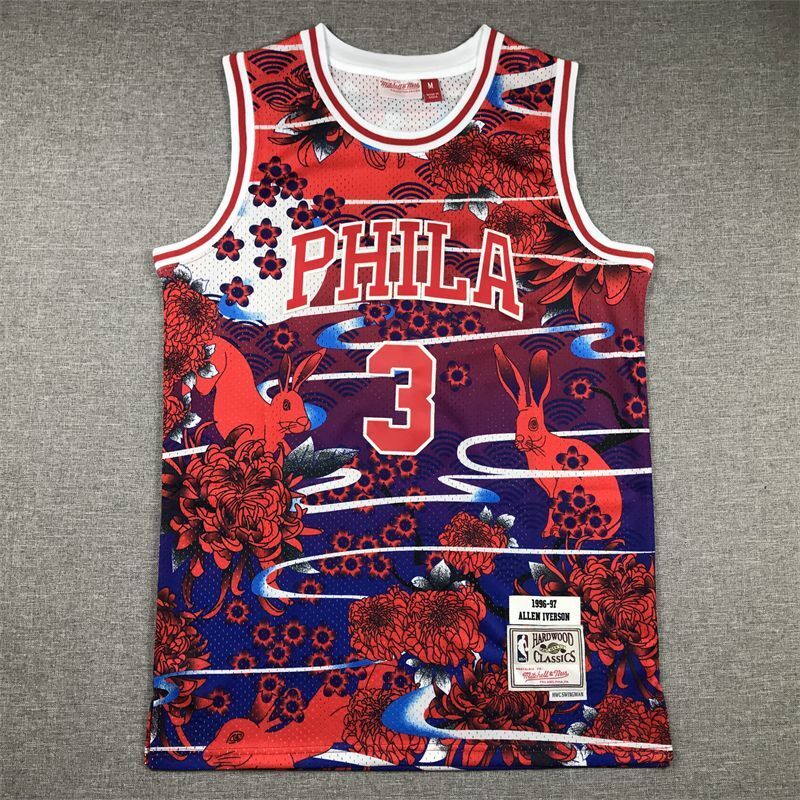 Philadelphia 76ers #3 Allen Iverson 76 Team 3 # Iverson Year of Rabbit Commemorative Style 2