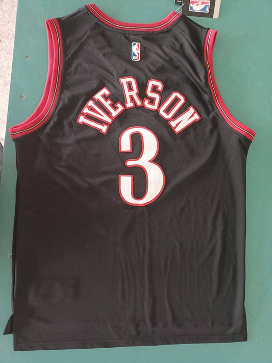 Philadelphia 76ers #3 Allen Iverson Black 2025 Classic 76 3 City Edition Style 1