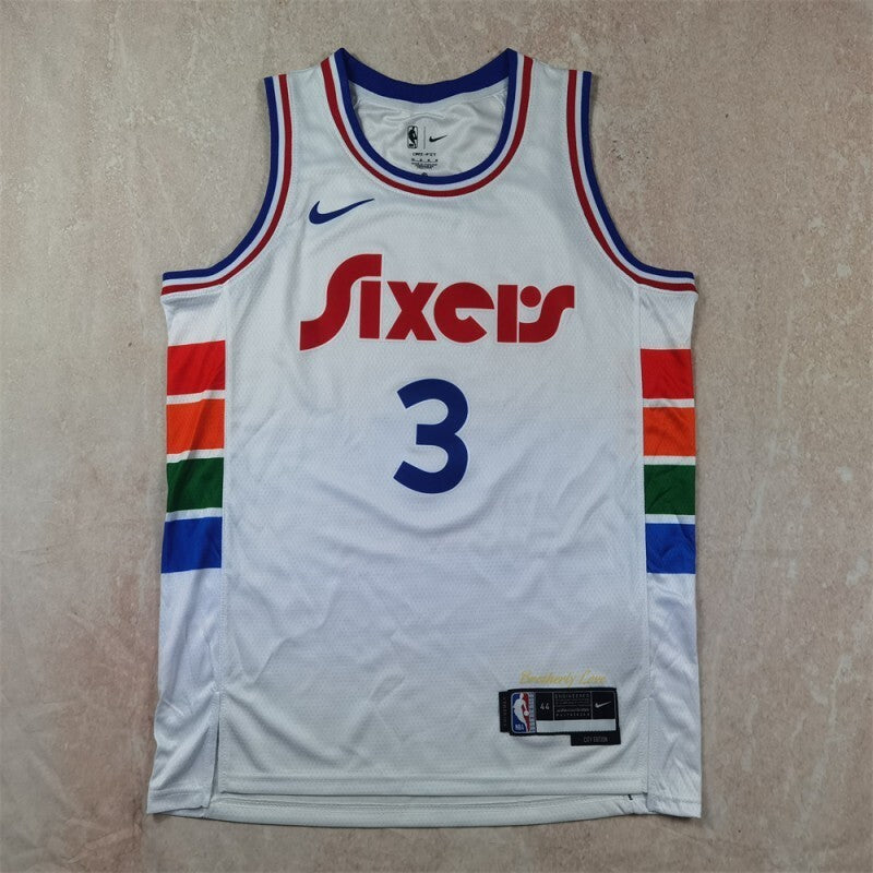 Philadelphia 76ers #3 Allen Iverson Hot Press 76 Style 2