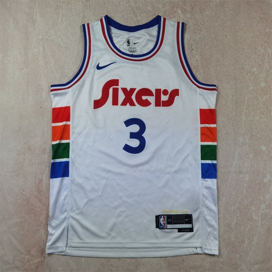 Philadelphia 76ers #3 Allen Iverson Hot Press 76 Style 2