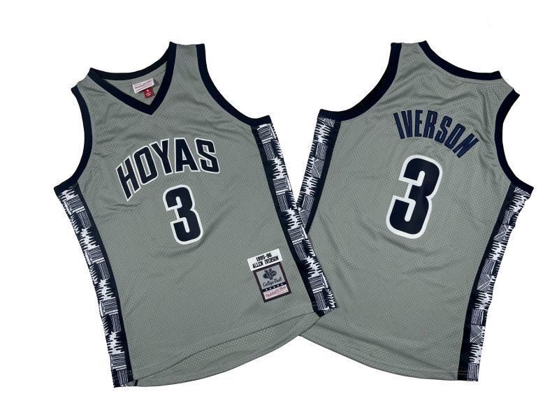 Philadelphia 76ers #3 Allen Iverson Iverson 3 # 95-96 Season Gray NCAA Jersey Style 1