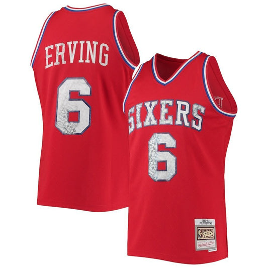 Philadelphia 76ers #6 Julius Erving Mitchell & Ness 1982-83 Hardwood Classics 75th Anniversary Diamond Swingman Jersey