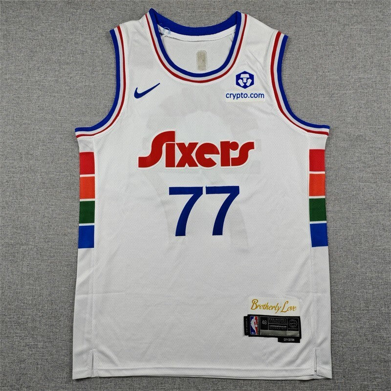 Philadelphia 76ers #77 V. J. Edgecombe 25 76 77 White City Edition Style 4
