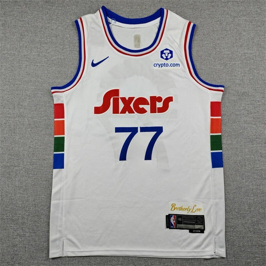 Philadelphia 76ers #77 V. J. Edgecombe 25 76 77 White City Edition Style 4