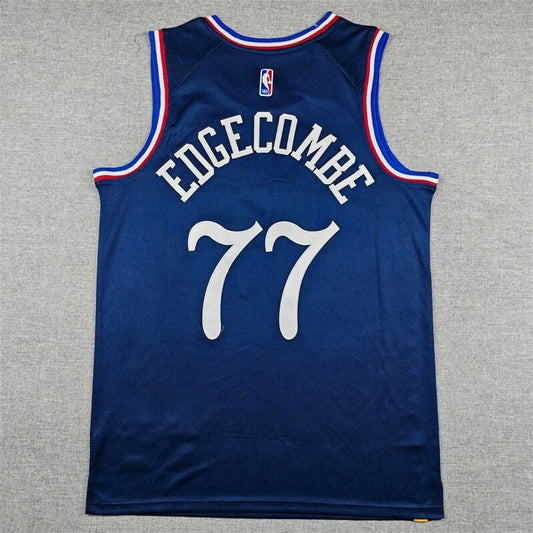 Philadelphia 76ers #77 V. J. Edgecombe 26 76 77 Navy City Edition Style 1