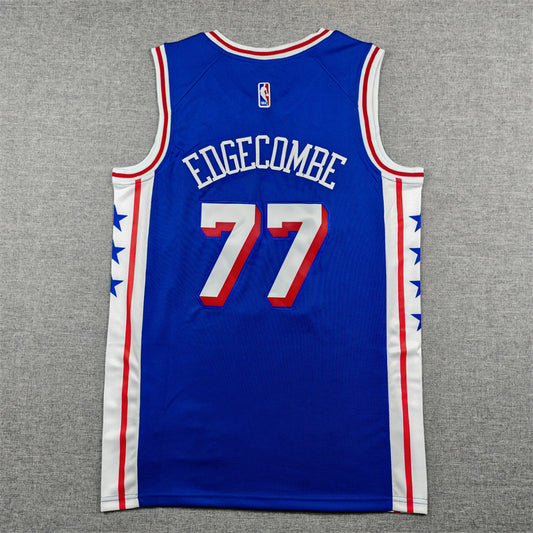 Philadelphia 76ers #77 V. J. Edgecombe 76 77 Blue Style 1