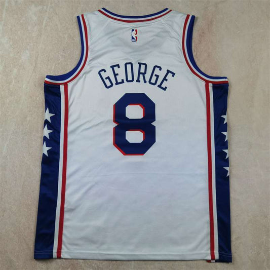 Philadelphia 76ers #8 Paul George Hot Press 76 8 White s-xxl Style 1