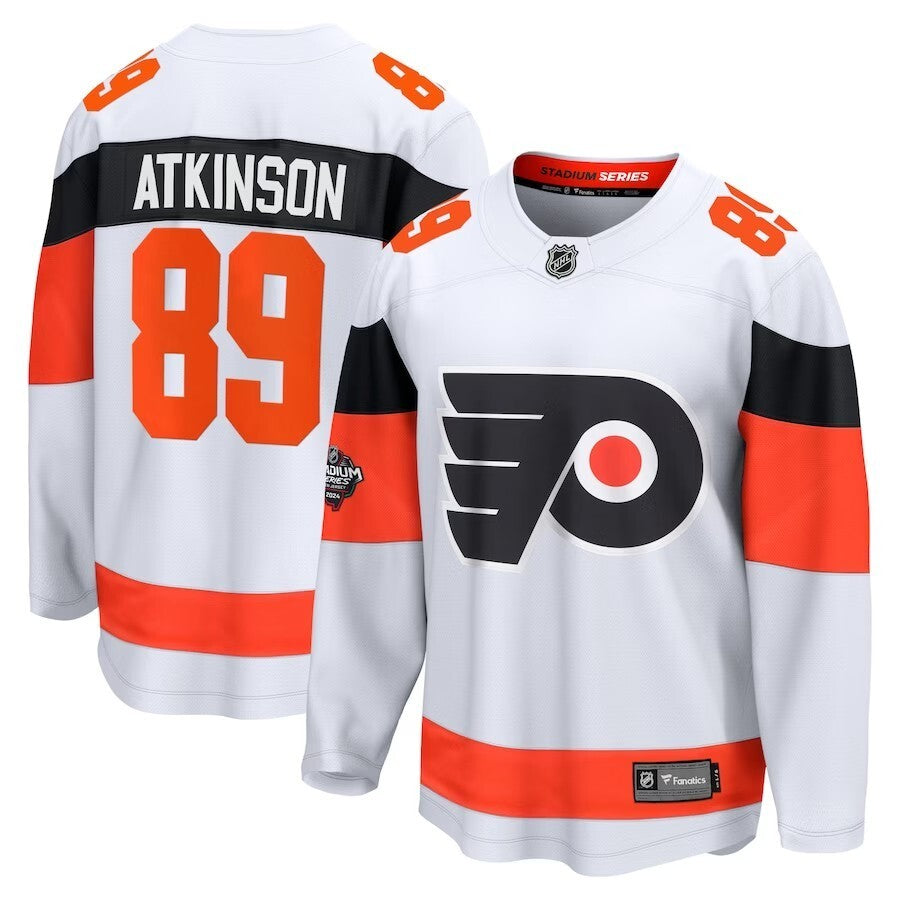 Philadelphia Flyers #89 Cam Atkinson Branded 2024 NHL Stadium Series Breakaway Player Jersey – White Style 2