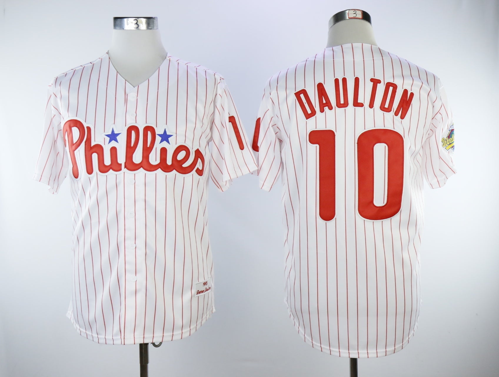 Philadelphia Phillies #10 Darren Daulton Phillies 10 White Red Retro 1 Style 1