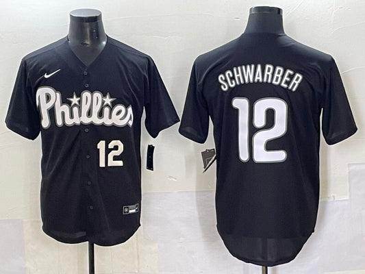 Philadelphia Phillies #12 Kyle Schwarber Phillies Black Special Edition Adult