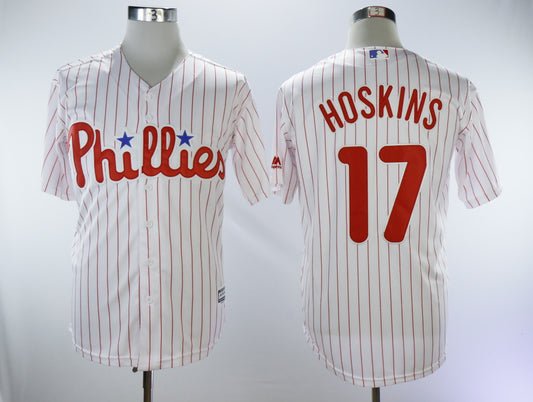 Philadelphia Phillies #17 Rhys Hoskins Phillies 17 White Red Fan