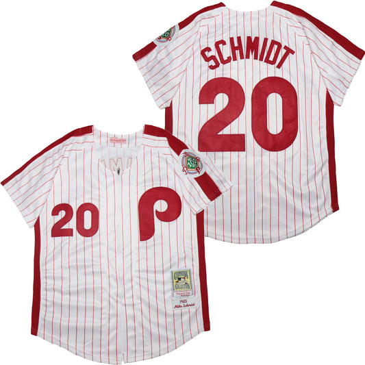 Philadelphia Phillies #20 Mike Schmidt Phillies 20 White Red Retro