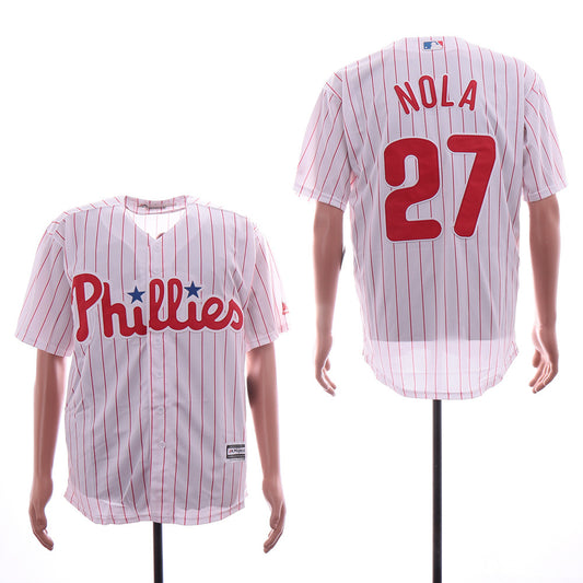 Philadelphia Phillies #27 Aaron Nola Phillies 27 White Red Fan