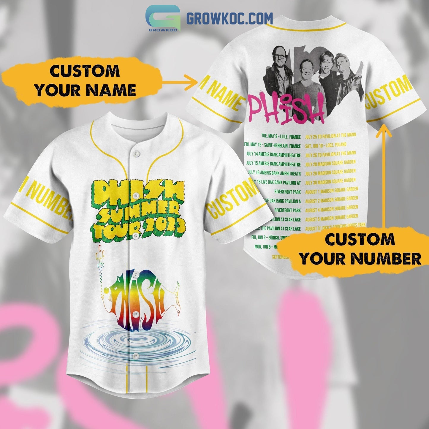 Phish Summer Tour 2023 Personalized Baseball Jersey