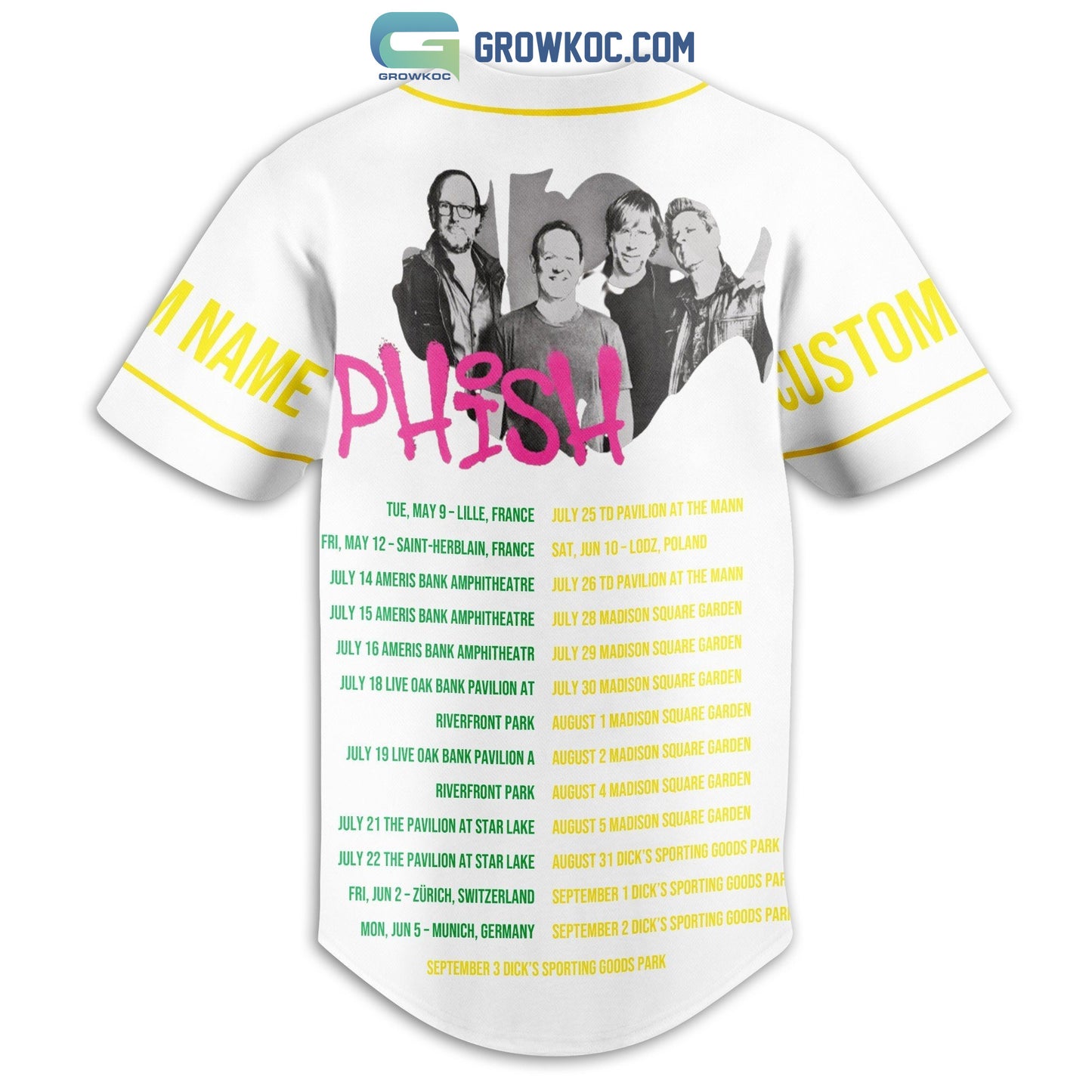 Phish Summer Tour 2023 Personalized Baseball Jersey
