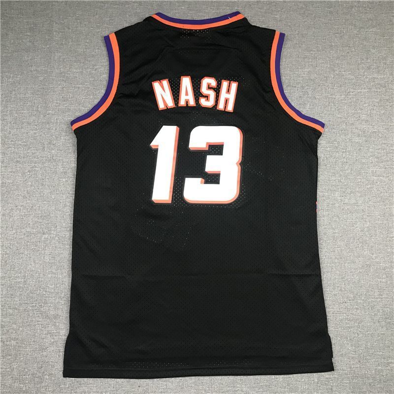 Phoenix Suns #13 Steve Nash Suns 13 Black Gold Logo Style 2