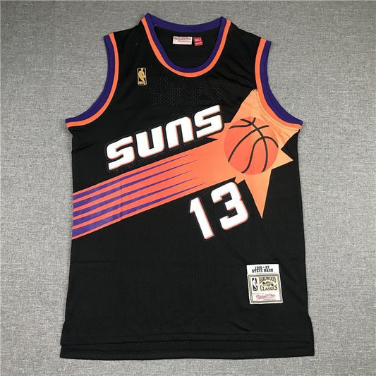 Phoenix Suns #13 Steve Nash Suns 13 Black Gold Logo Style 4