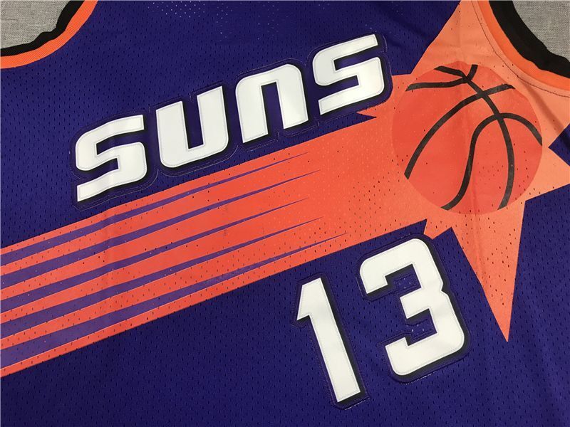Phoenix Suns #13 Steve Nash Suns 13 Purple Gold Logo Style 3