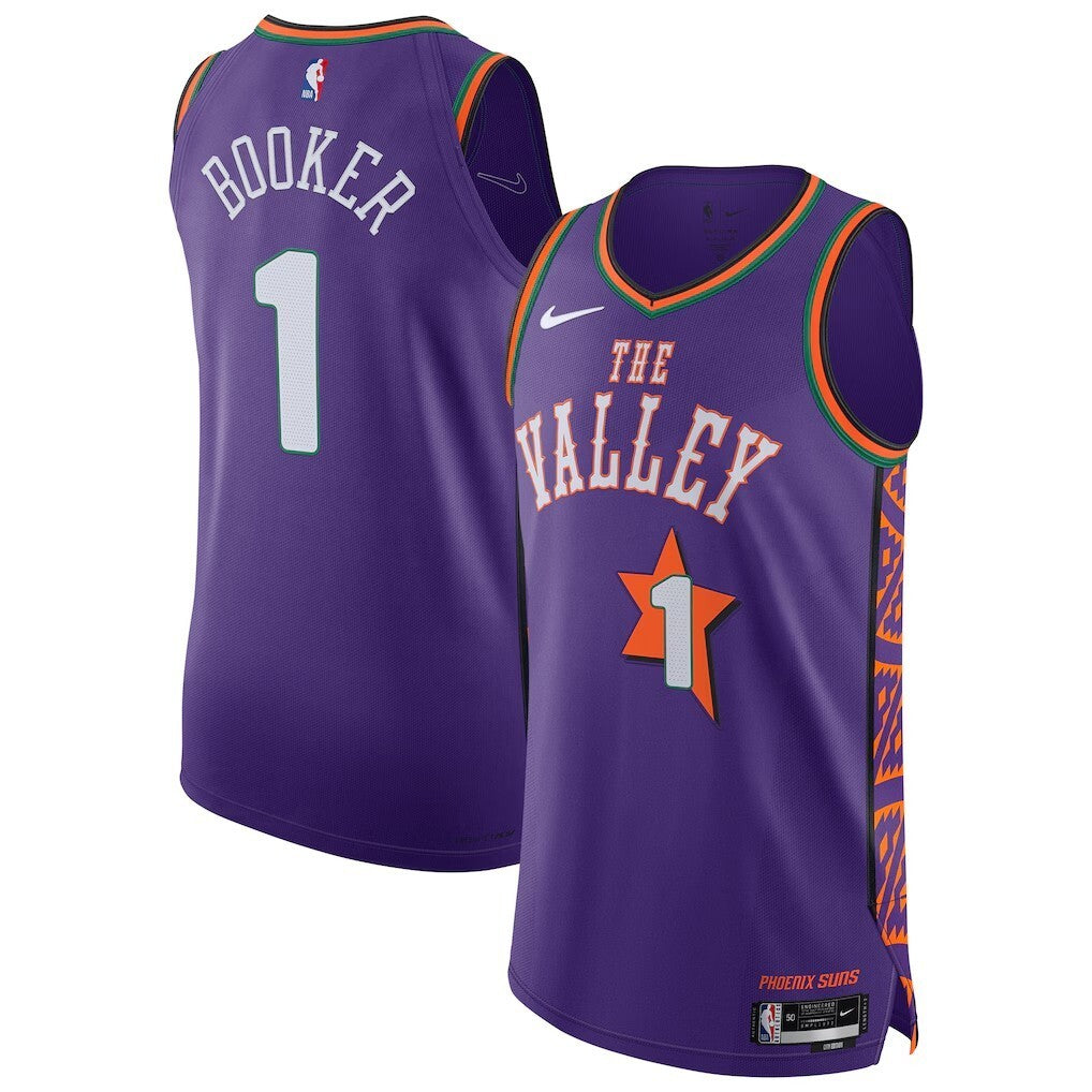 Phoenix Suns #1 Devin Booker 202425 Authentic Player Jersey - City Edition - Purple