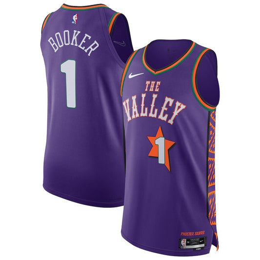 Phoenix Suns #1 Devin Booker 202425 Authentic Player Jersey - City Edition - Purple