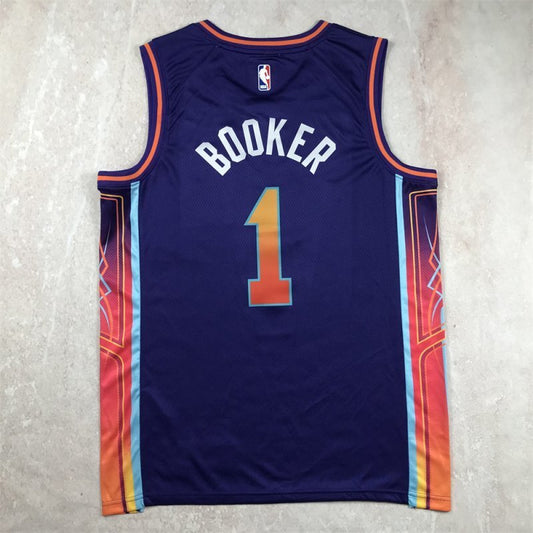 Phoenix Suns #1 Devin Booker Hot Press Suns 1 Purple City s-xxl Style 1