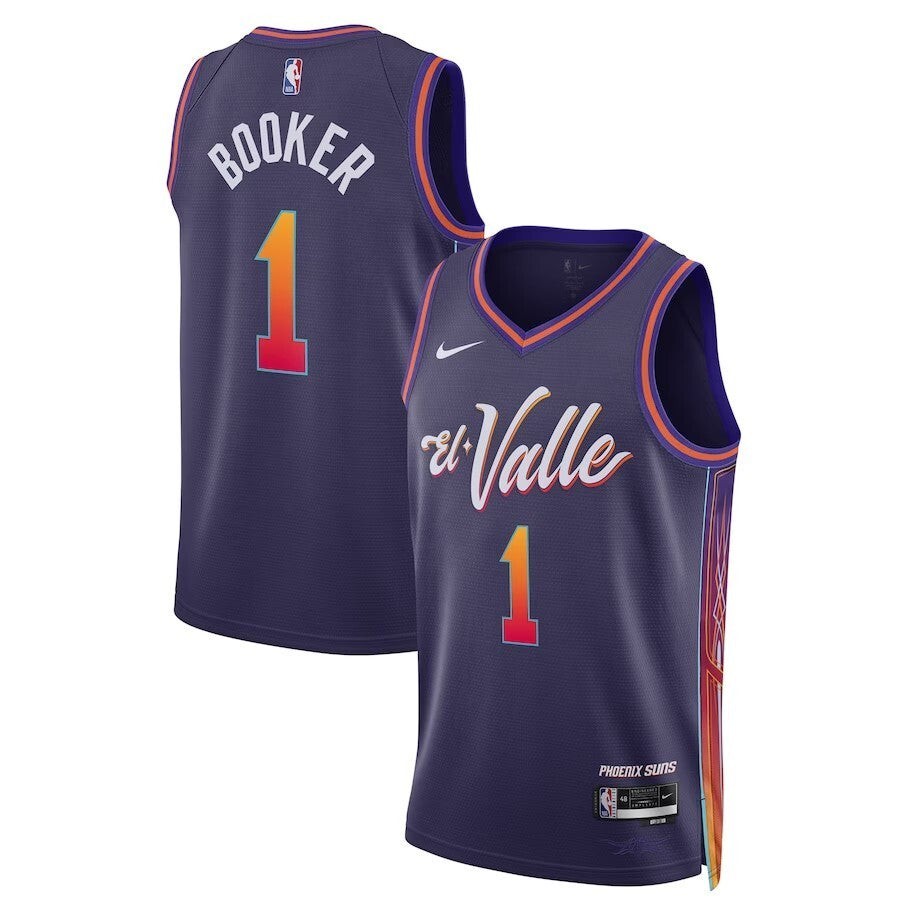 Phoenix Suns #1 Devin Booker Unisex 2023 24 Swingman Jersey - Purple - City Edition