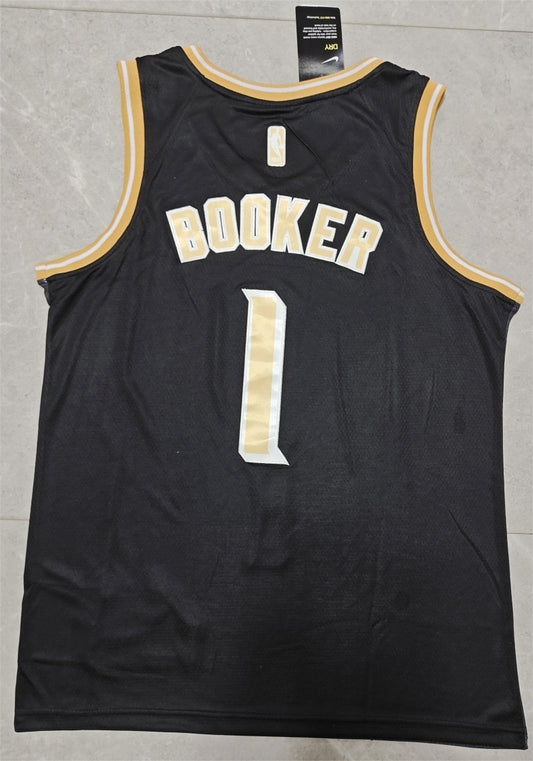 Phoenix Suns #1 booker 2425 jersey blackgold Style 1