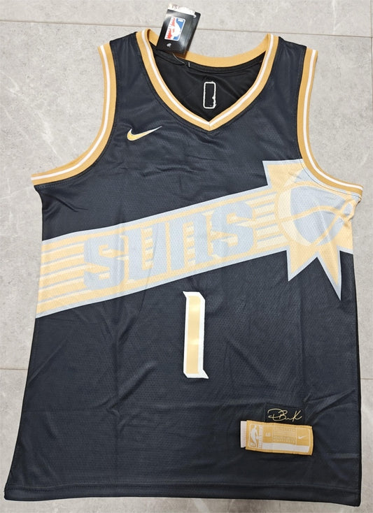 Phoenix Suns #1 booker 2425 jersey blackgold Style 2