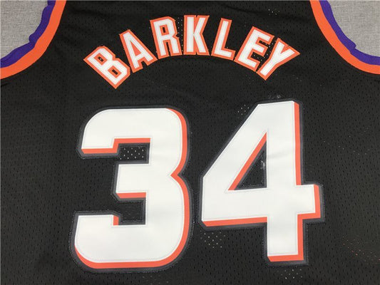 Phoenix Suns #34 Charles Barkley Suns 34 Black Gold Logo Style 1