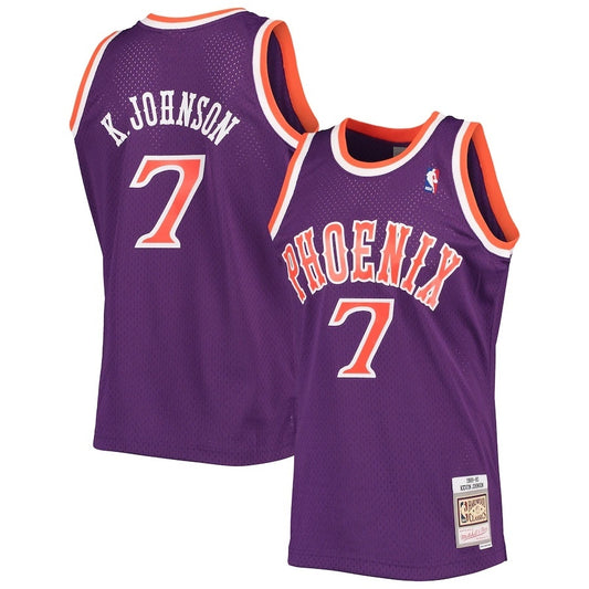 Phoenix Suns #7 Kevin Johnson Mitchell & Ness Throwback Dark Swingman Jersey - Purple