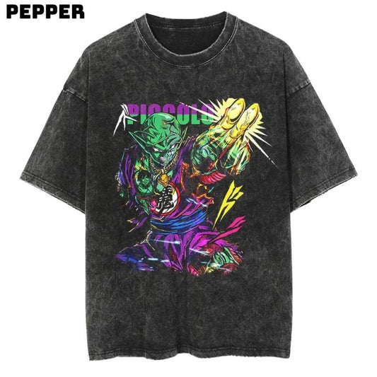 Piccolo Vintage Tshirt, Anime Dragon Ball Shirt , Piccolo Shirt , Dragon Ball Top Menwear And Womenwear Menswear Underwear Streetwear Tropical Streetwear Tropical Shortsleeve Operator