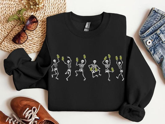 Pickle Skeleton Dance Sweatshirt Women's Pickle Sweater Canning Season Homemade Cucumber Lover Crewneck Gift T-Shirts, Hoodie