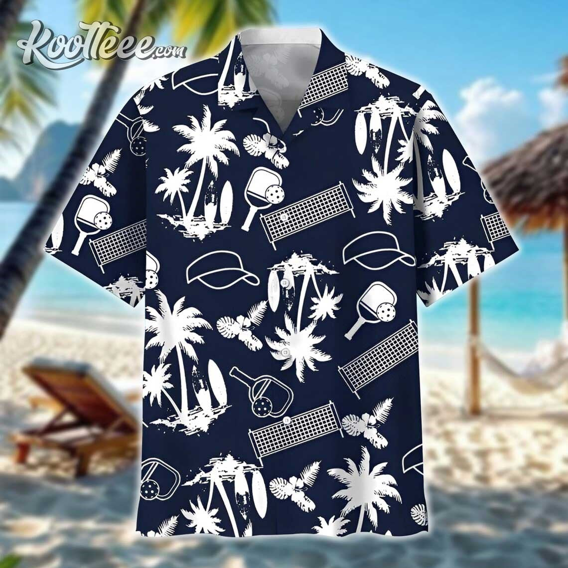 Pickleball Paddle Mesh Surf Cap Summer Hawaiian Shirt