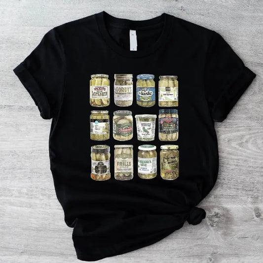 Pickles Jars Shirt, Unisex Canned Pickles T-Shirt, Pickles Lover Gift Tee, Preserved Food T-Shirt, Canning Season Tee,...