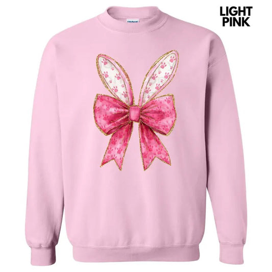 Pink Bunny Ear Bow Sweatshirt T-Shirts, Hoodie | InkThreadWorks.com