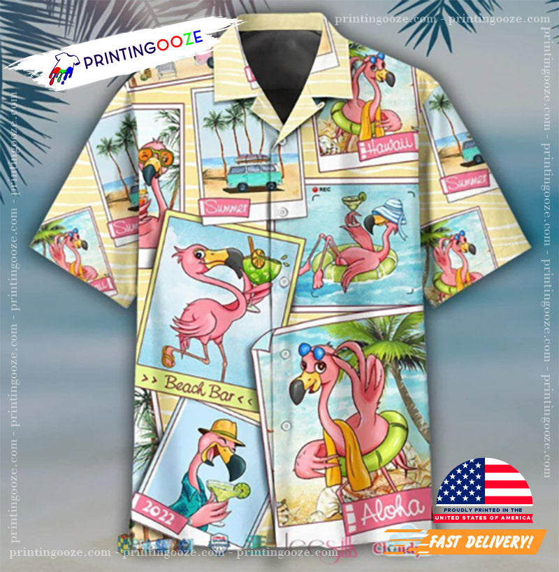 Pink Flamingo Vacation Moments Hawaiian Shirt