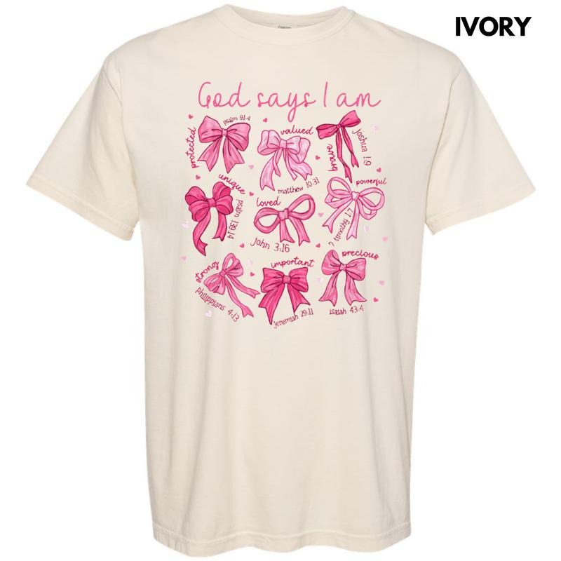 Pink God Says I Am Comfort Colors T-Shirt Hoodie, Sweatshirt | InkThreadWorks.com