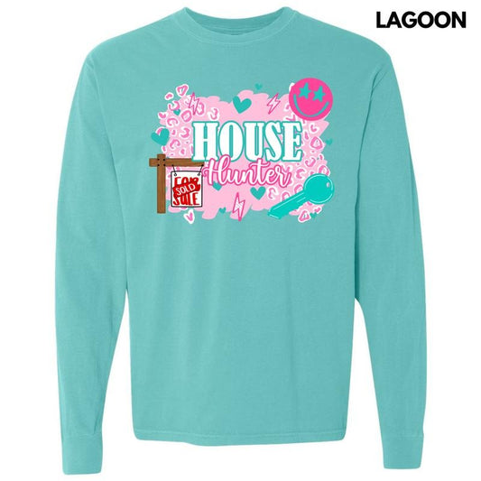 Pink House Hunter Long Sleeve Comfort Colors T-Shirt 'NLB' Hoodie, Sweatshirt | InkThreadWorks.com