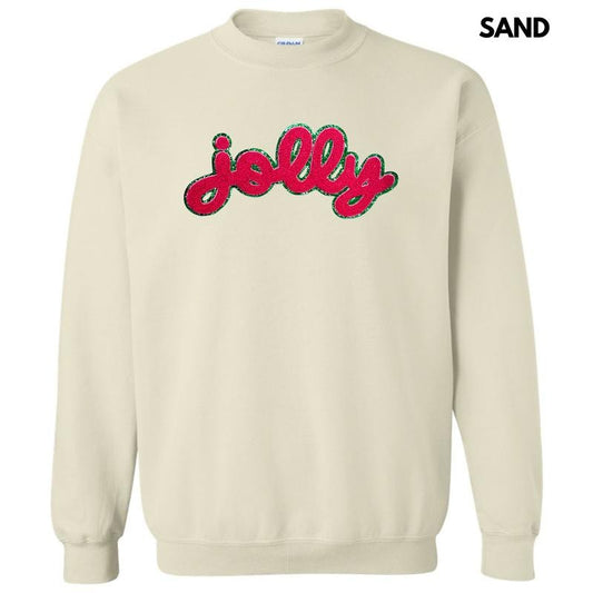 Pink Jolly Chenille Patch Sweatshirt T-Shirts, Hoodie | InkThreadWorks.com