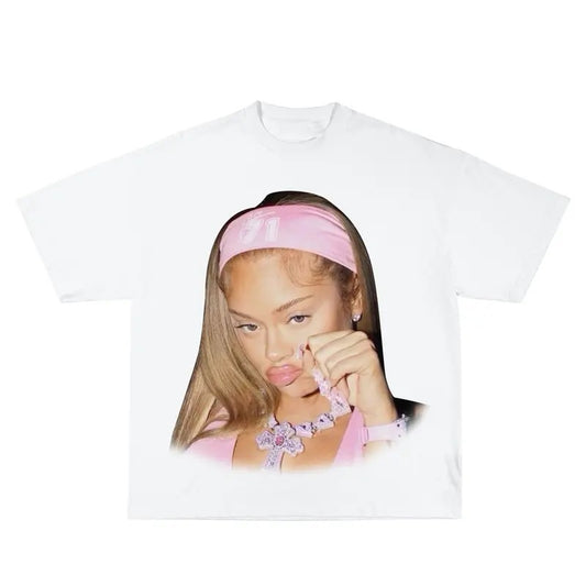 Pink Latto Inspired Vintage Graphic T-shirt Heavy Cotton Tee Basketball 90 s Styled Shirt Hiphop Vibes Y2K Aesthetic Throwback Classic Big Face Celebrity Tee