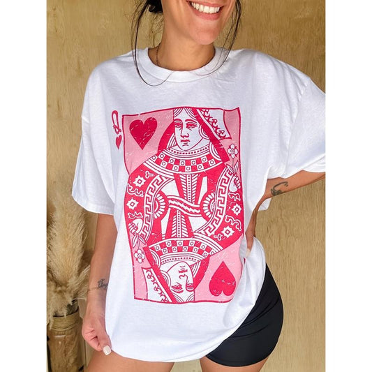 Pink Queen Of Hearts Graphic Tee