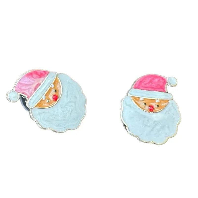 Pink Santa Christmas Stud Earrings T-Shirts, Hoodie, Sweatshirt | InkThreadWorks.com