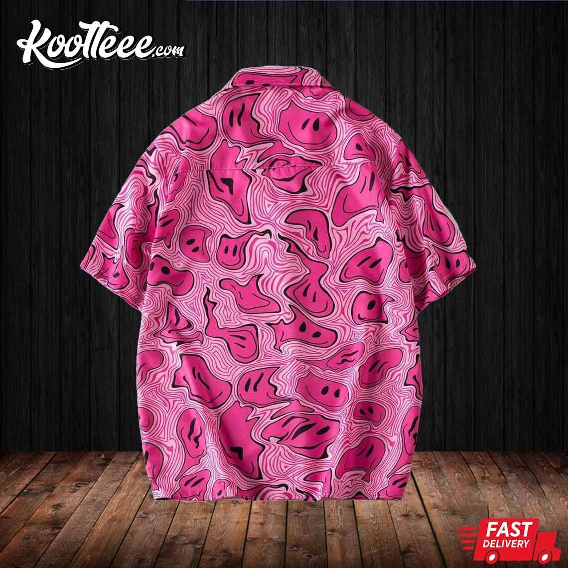 Pink Smiley Face Hawaiian Shirt