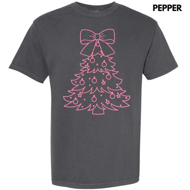 Pink Tree PUFF Comfort Colors T-Shirt Hoodie, Sweatshirt | InkThreadWorks.com
