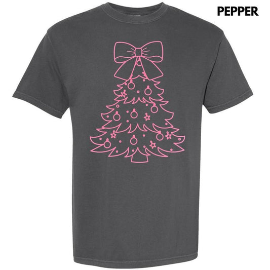 Pink Tree PUFF Comfort Colors T-Shirt Hoodie, Sweatshirt | InkThreadWorks.com