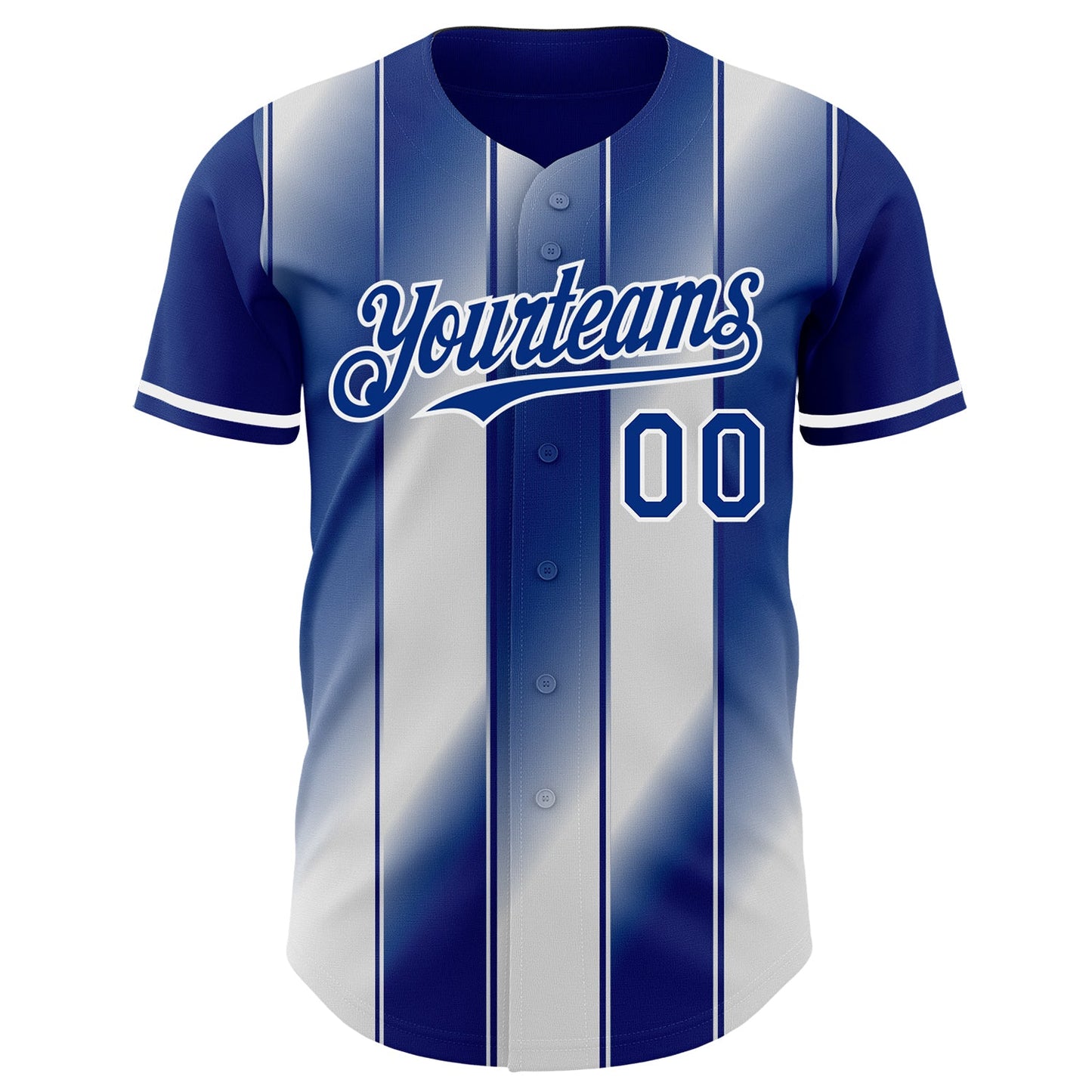 Custom Royal-White Gradient Classic Vertical Stripe Authentic Baseball Jersey