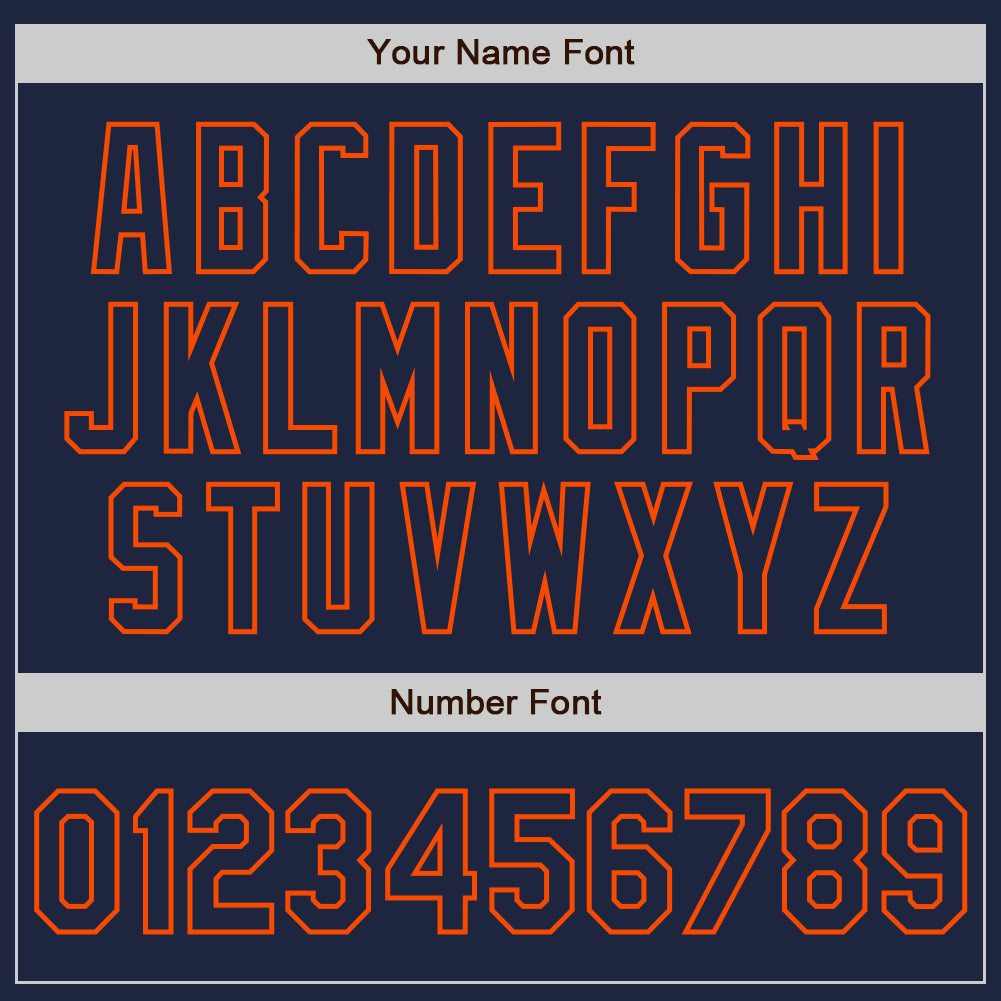 Custom Navy-Orange Classic Vertical Stripe Fluid Liquid Texture Authentic Baseball Jersey