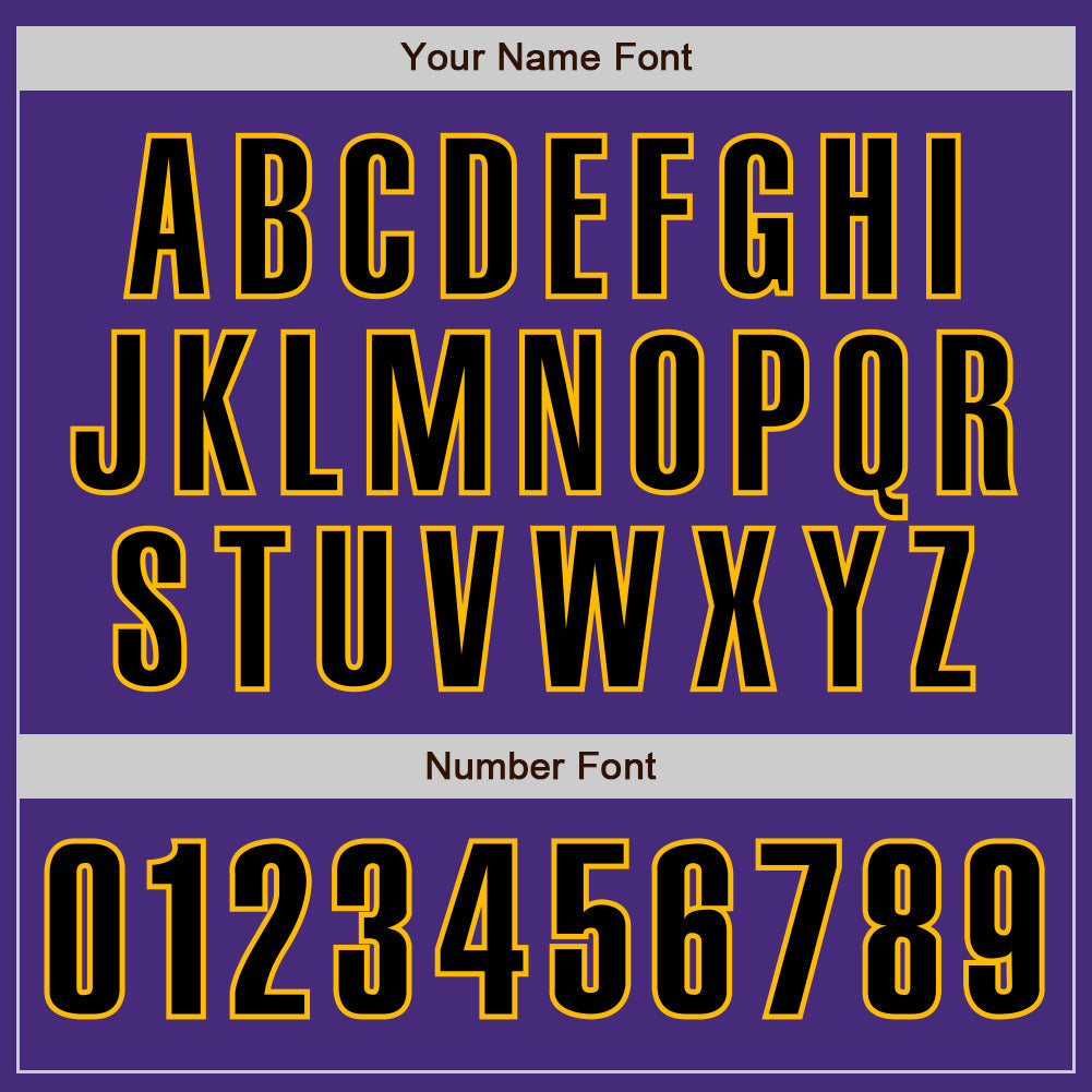 Custom Purple Black-Gold Classic Color Block Side Panel Stripe Authentic Baseball Jersey